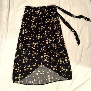 A wrap floral skirt